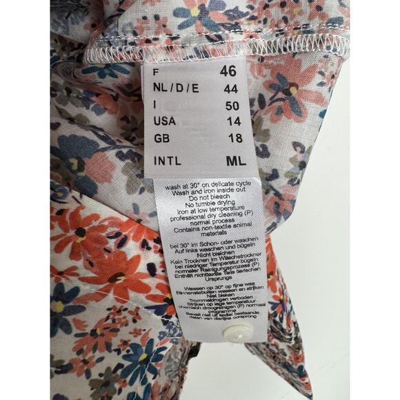 Saint James Fanny Floral Shirt Womens M/L Floral Button Front Cotton Blouse - Picture 6 of 12